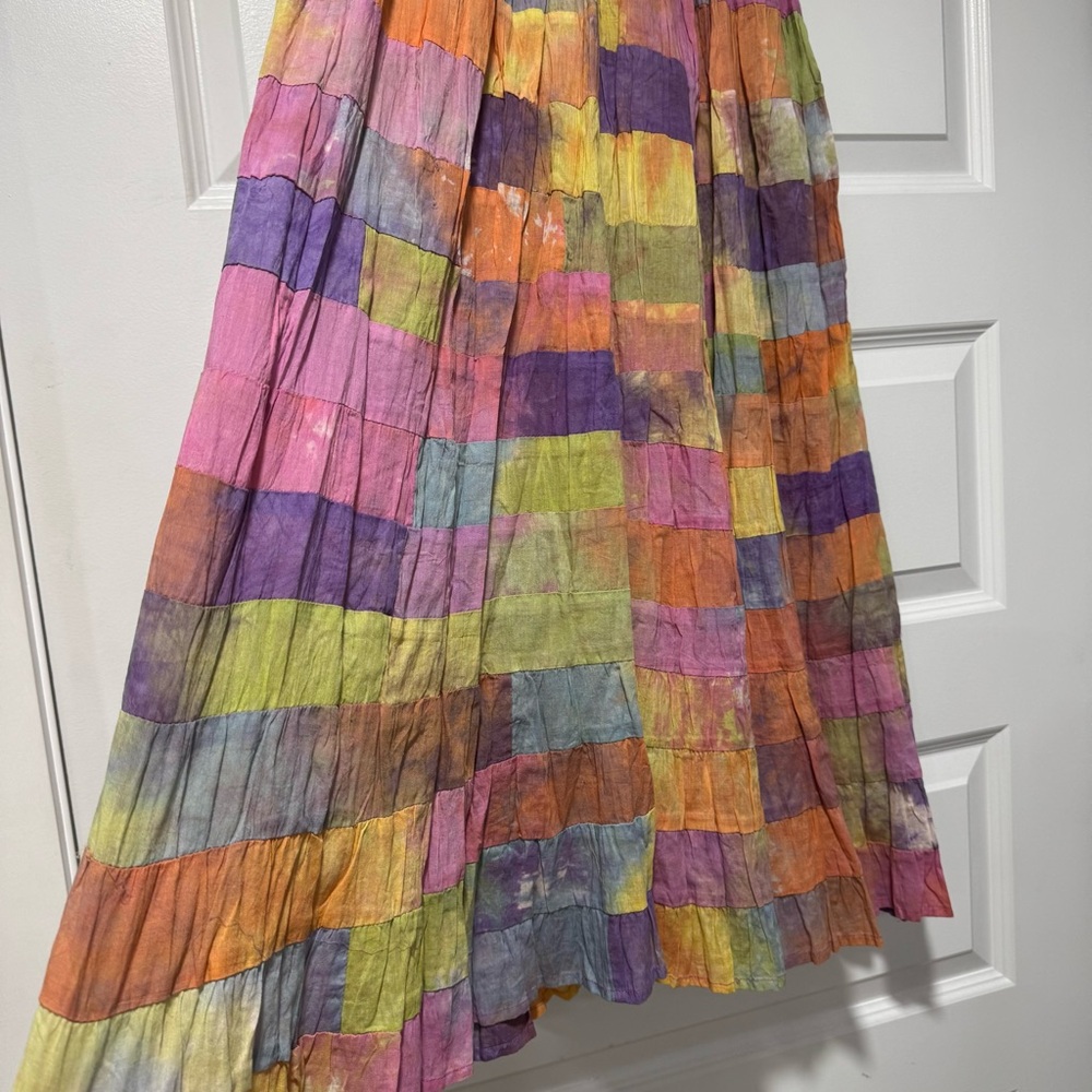 Colorful Patchwork Maxi Skirt - image 3